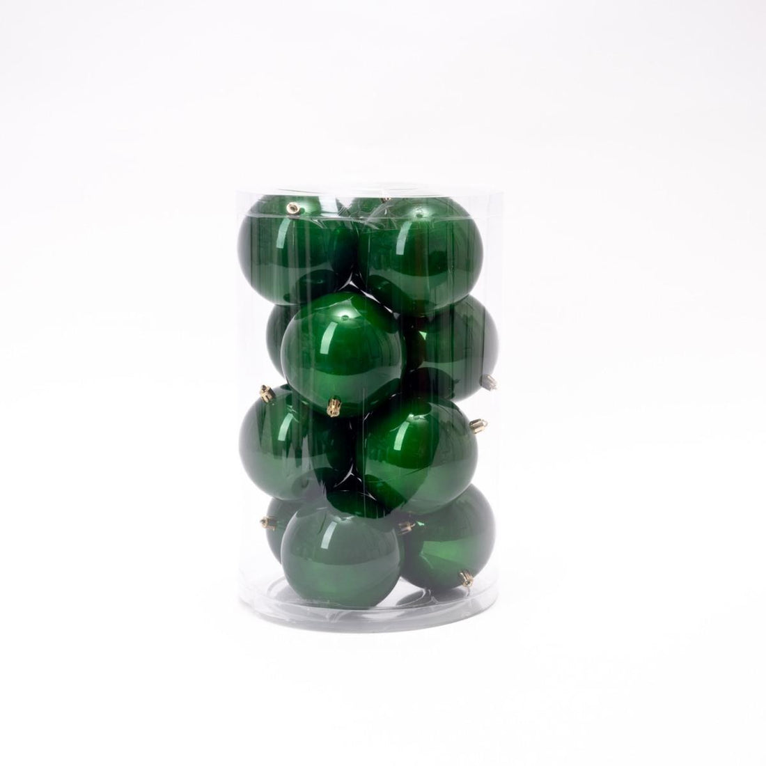 Box 16 sfere diametro 8 cm verde in vetro