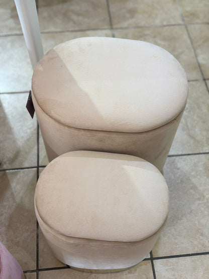 Set pouf ovali grande e piccolo BEIGE