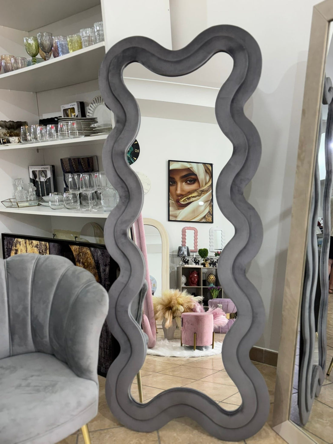 Specchio da pavimento o da parete 70x170 cm grigio