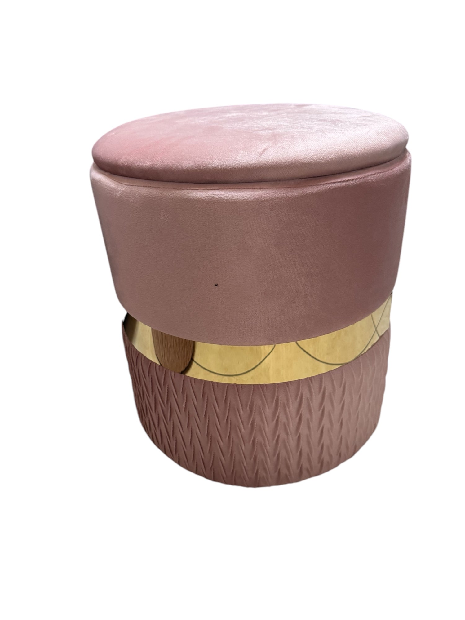 Pouf contenitore grande da 40cm in velluto rosa chiaro