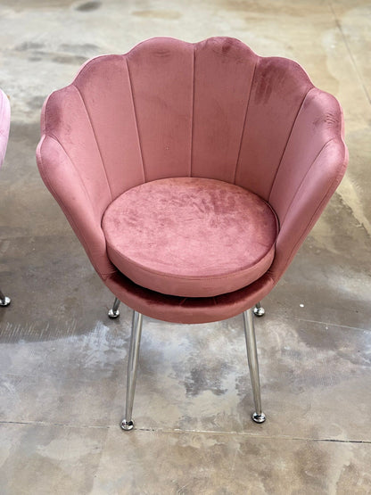 PREORDINE - Poltrona a conchiglia set 2 pezzi rosa antico