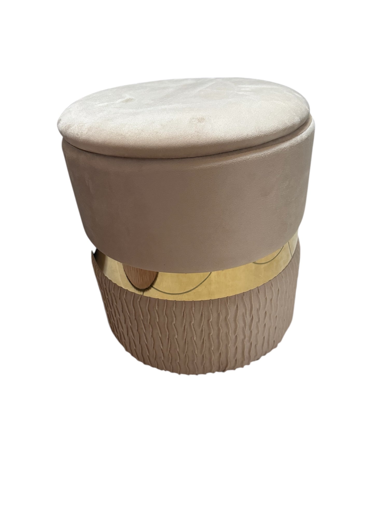 Pouf contenitore grande da 40cm in velluto beige