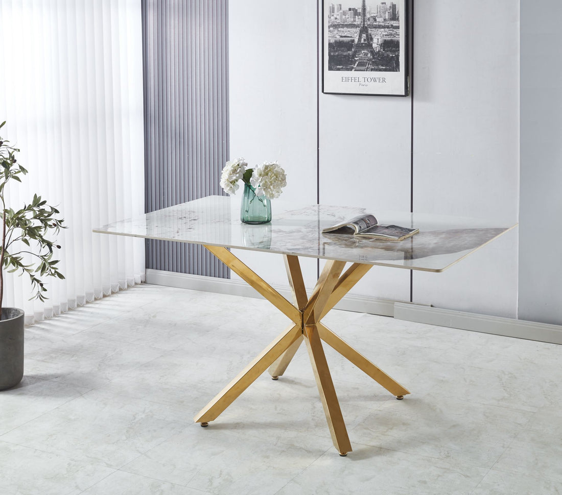 Tavolo con top in marmo rettangolare da 150x90x75cm