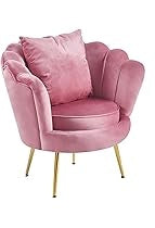 Poltrona a conchiglia rosa antico con cuscino 72X65X76H cm