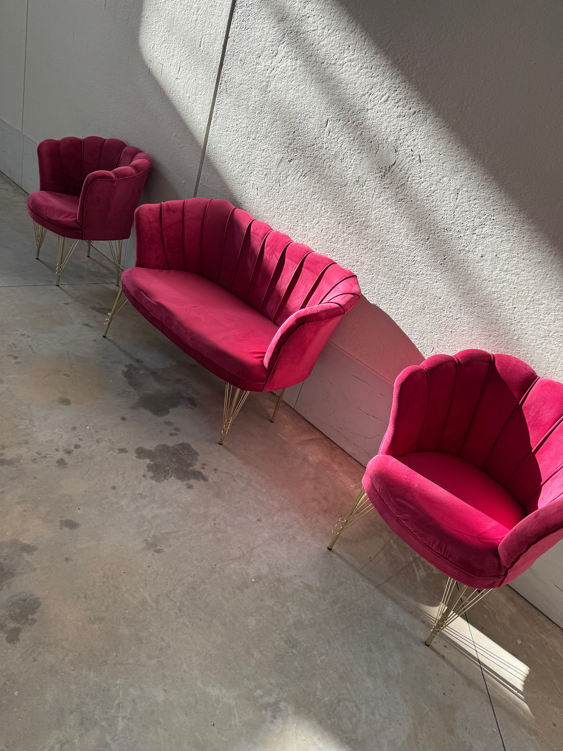 Set Petalo Velluto Bordeaux