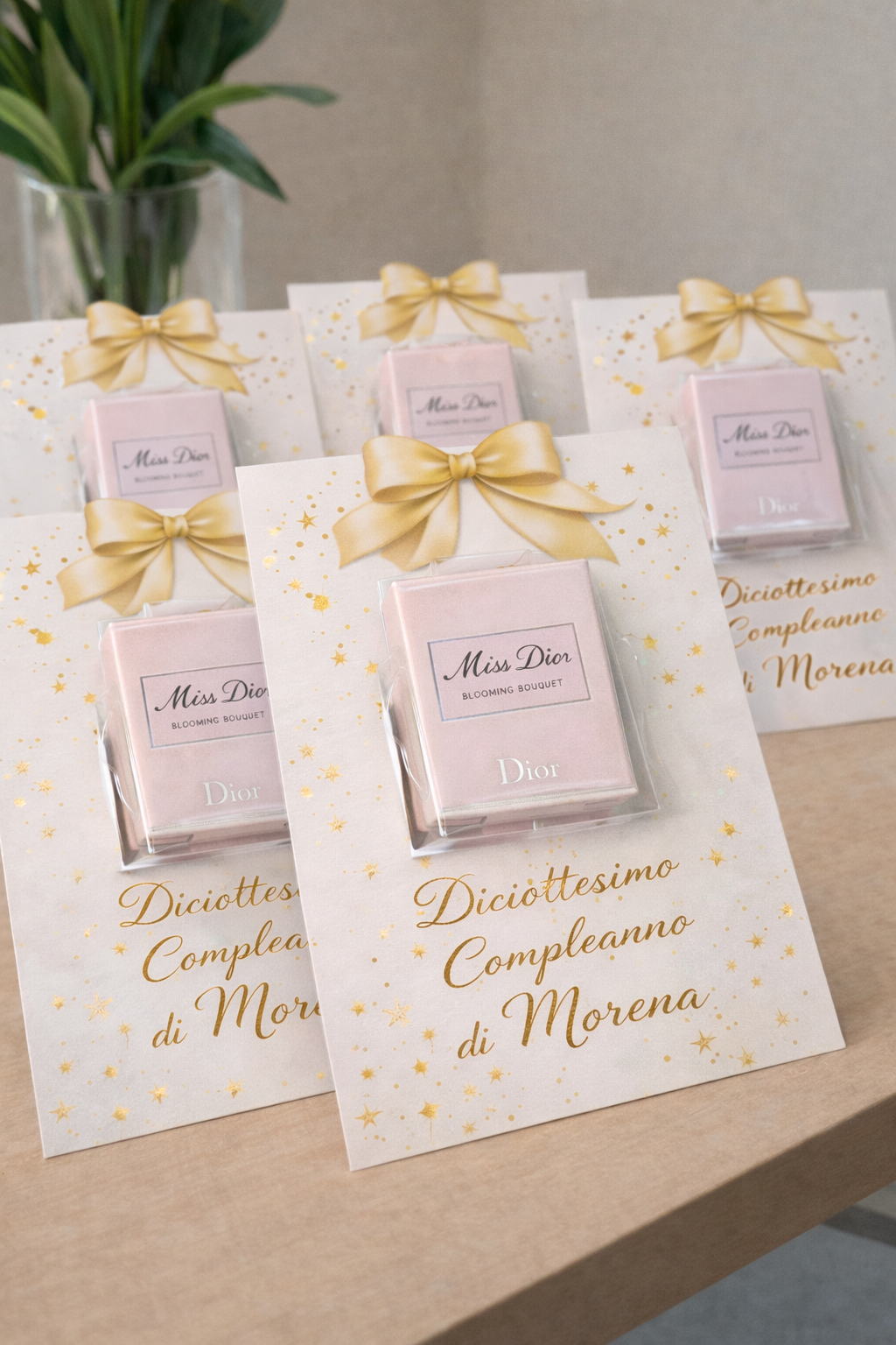 Bomboniera o segnaposto con profumo con card personalizzata