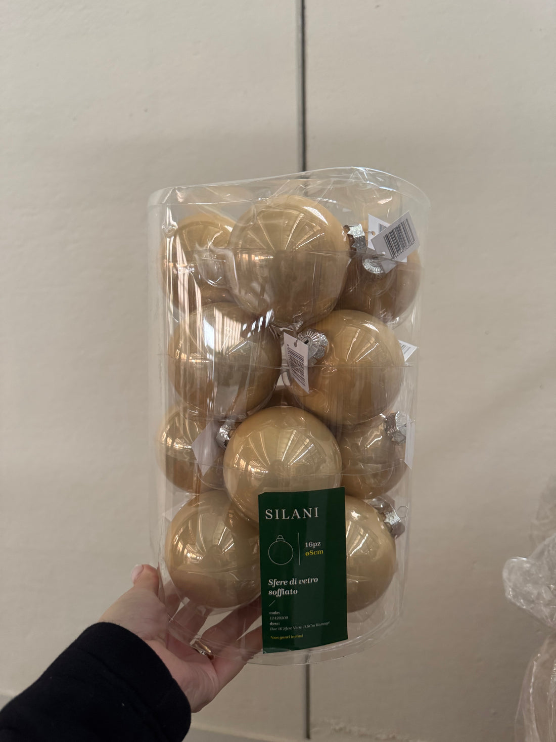 Box 16 sfere oro vetro