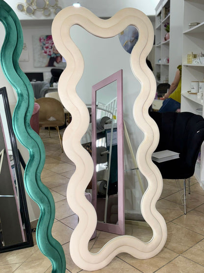 PREORDINE - Specchio da pavimento con cornice in velluto 70x170 cm