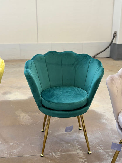Poltrona in velluto a conchiglia set 2 pezzi verde