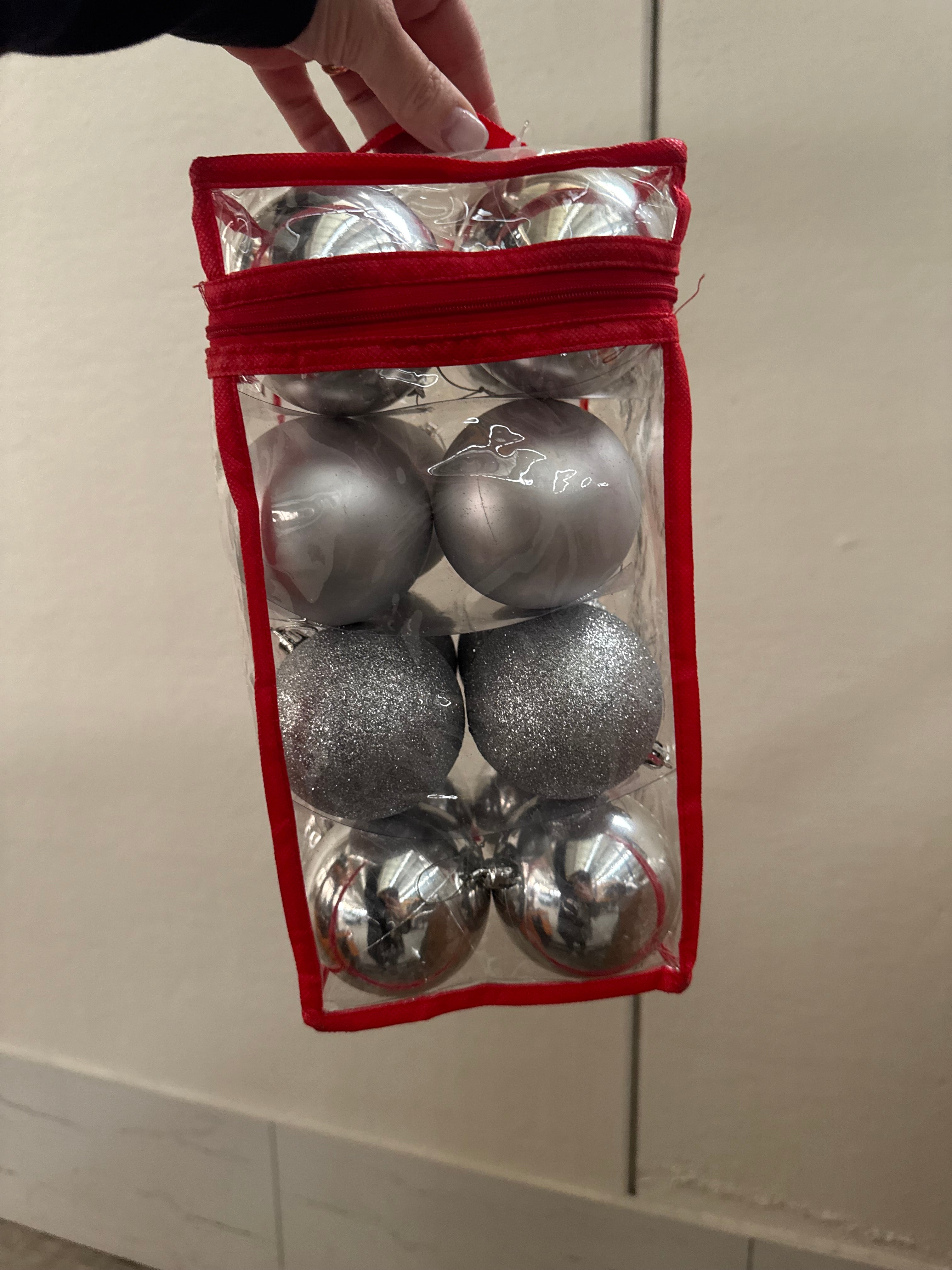 Box sfere argento plastica