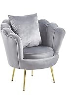 Poltrona a conchiglia grigio con cuscino 72X65X76H cm