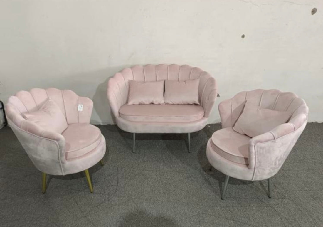 Set conchiglia rosa due poltrone con un divano + cuscini in regalo