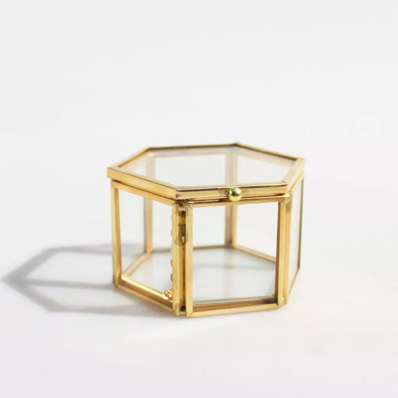 Portagioie cofanetto 8x7.6x4 cm metal oro