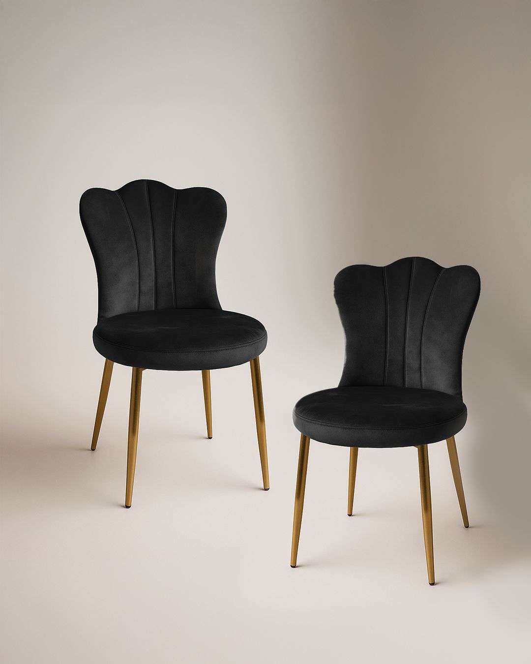 Set due sedie modello conchiglia 45x56x85 cm colore nero