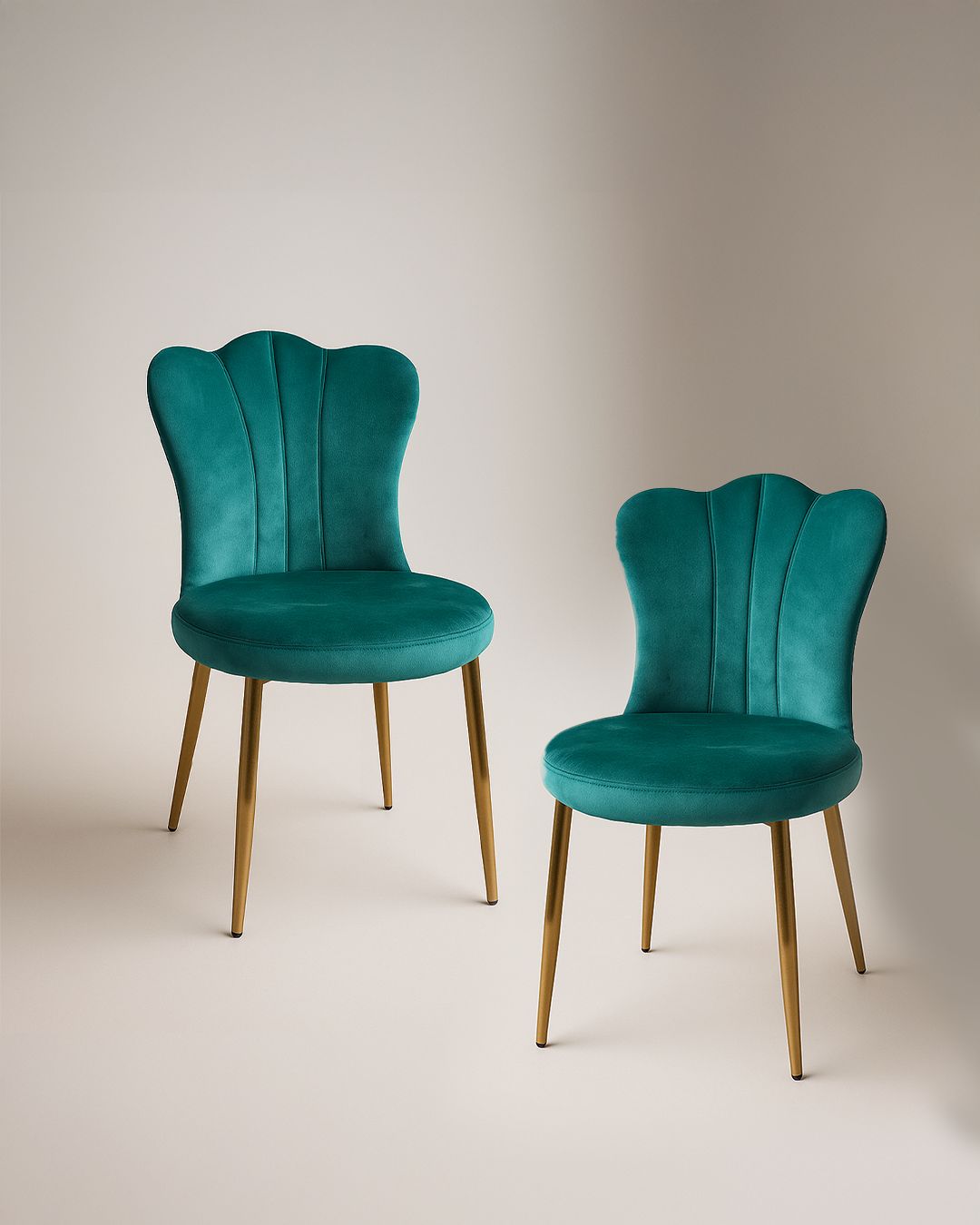 Set due sedie modello conchiglia 45x56x85 cm colore verde