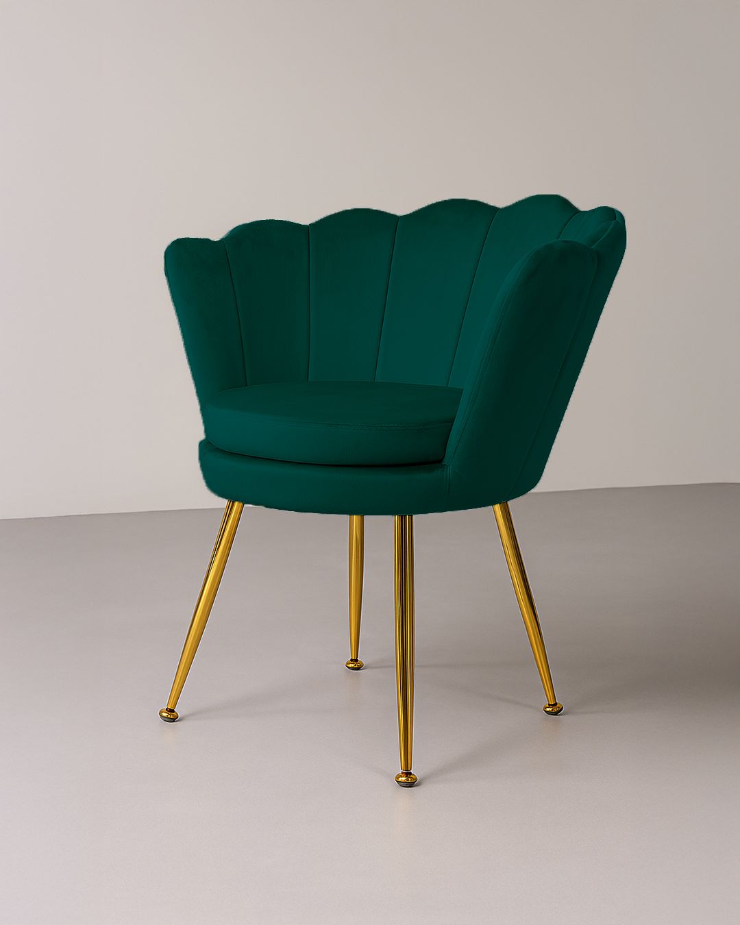PREORDINE-Poltrona in velluto a conchiglia set 2 pezzi verde