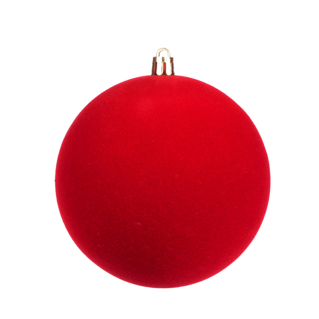 Box 2 sfere rosse floccato da 12 cm