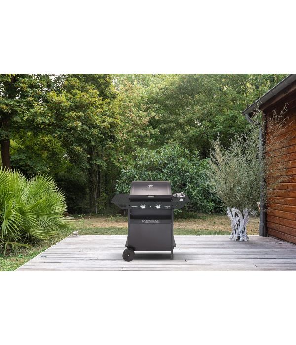 Barbecue a gas pietra lavica con fornello laterale