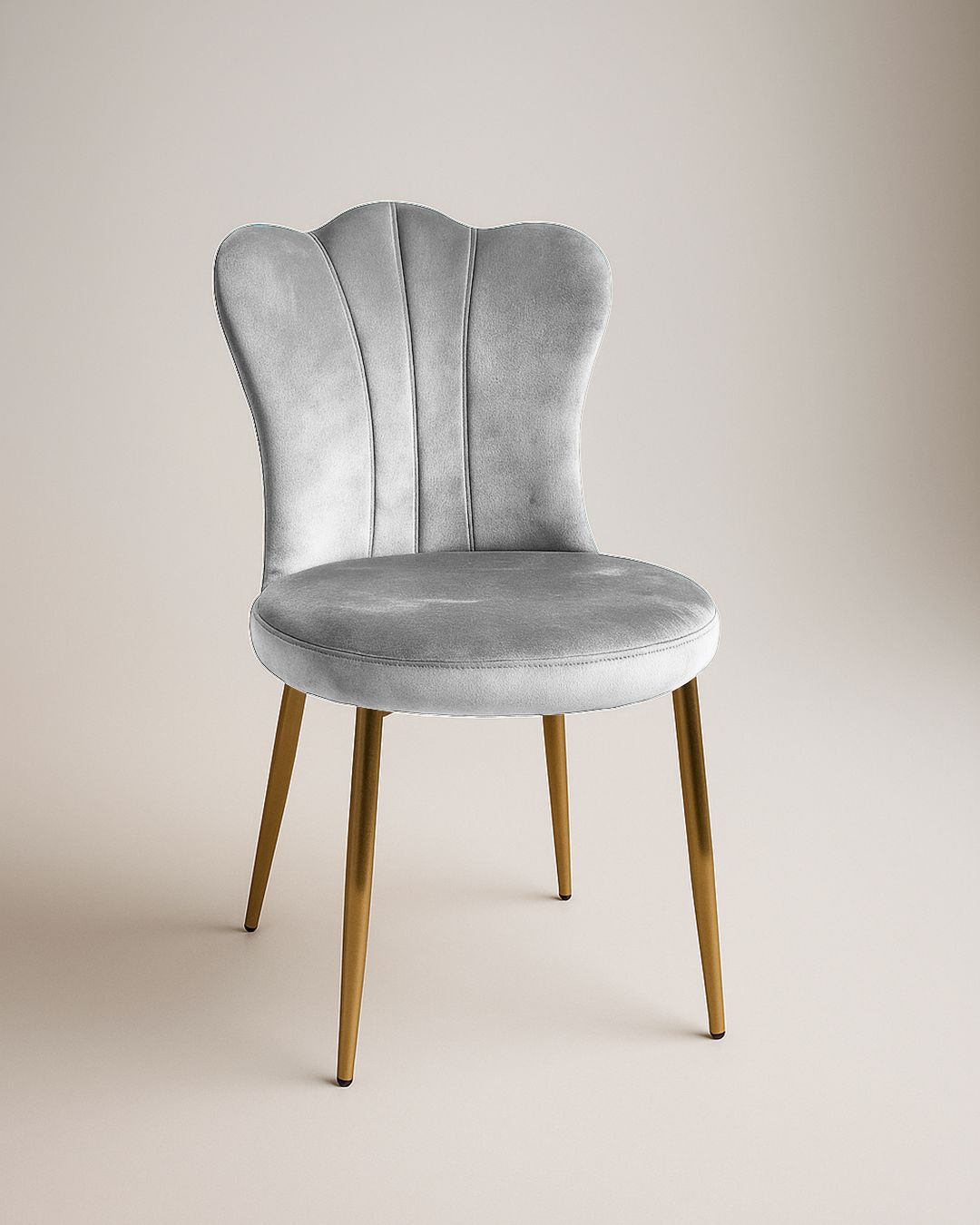 Sedia modello conchiglia 45x56x85 cm colore grigio