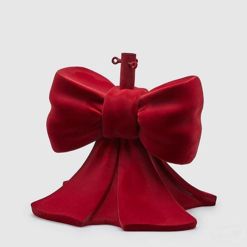 Base albero di natale flock bordeaux 34x48h cm