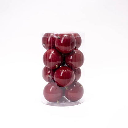 Box 16 sfere diametro 8 cm bordeaux in plastica