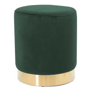 Pouf in velluto verde scuro dimensioni 35x40 cm