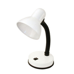 Lampada da scrittoio modello Charleston con braccio orientabile - Bianco