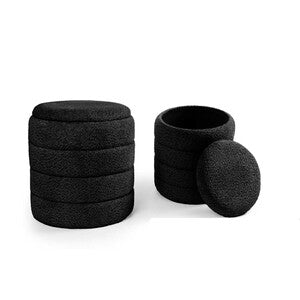 Pouf nero dimensioni 35x40cm contenitore