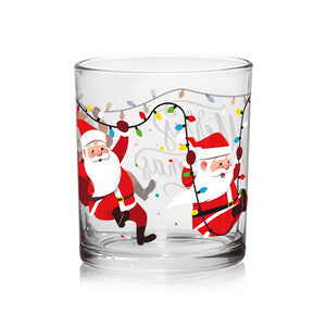 Bicchiere acqua in vetro con decoro christmas swing 6pz.