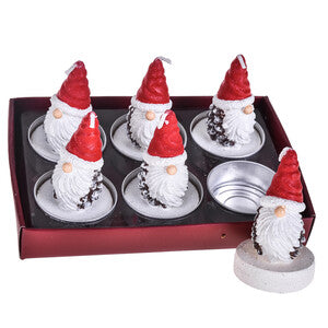 Candela babbo natale pezzi 6 rosso