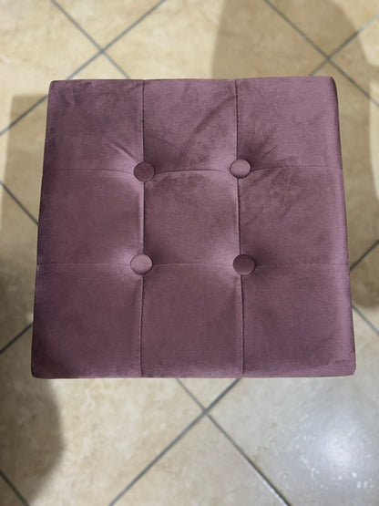 Pouf contenitore in velluto quadrato