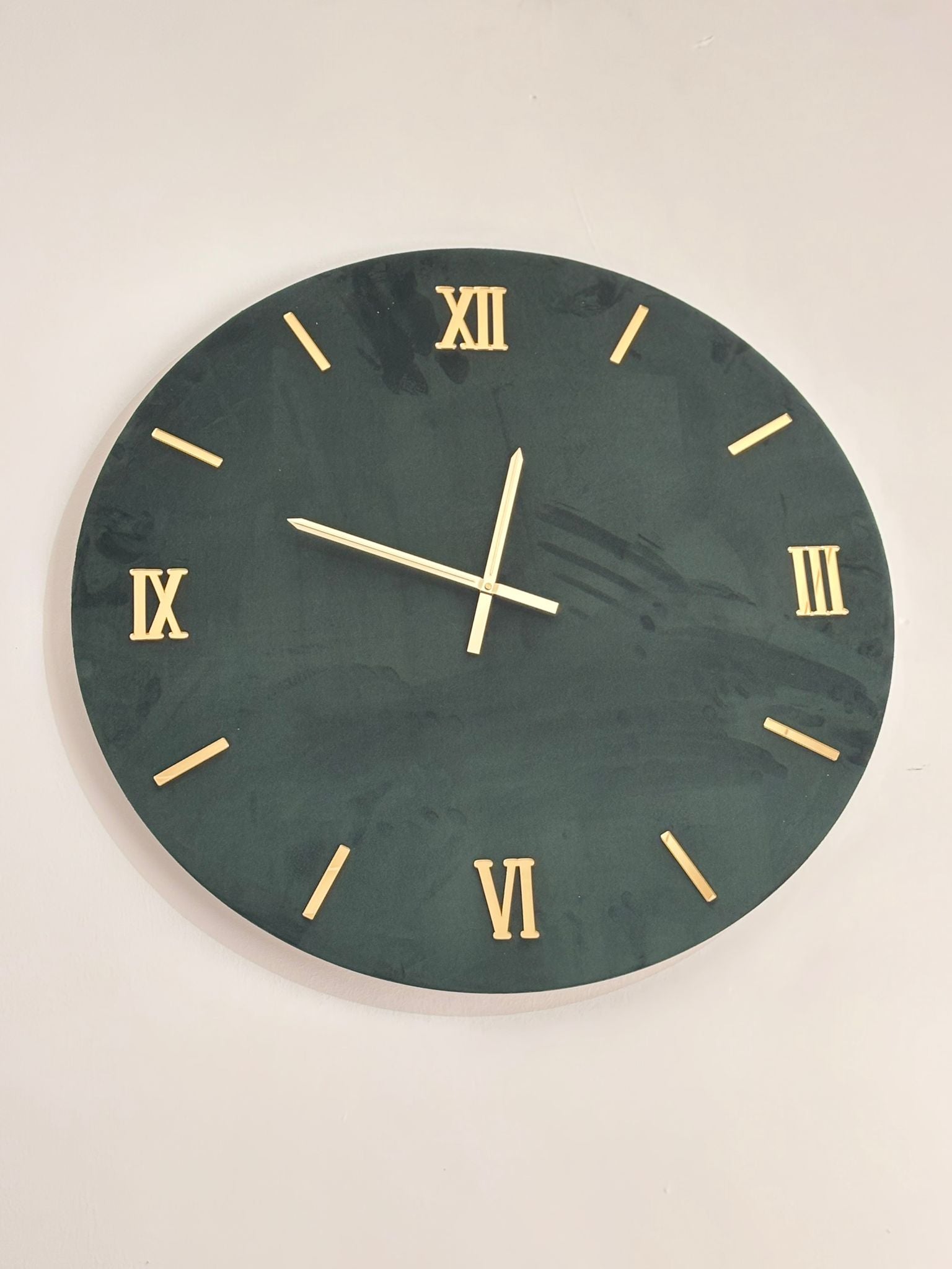 Orologio in velluto verde 80cm