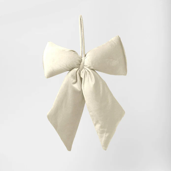Fiocco in velluto crema piccolo dimensioni 13,5x17 cm
