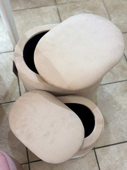 Set pouf ovali grande e piccolo BEIGE