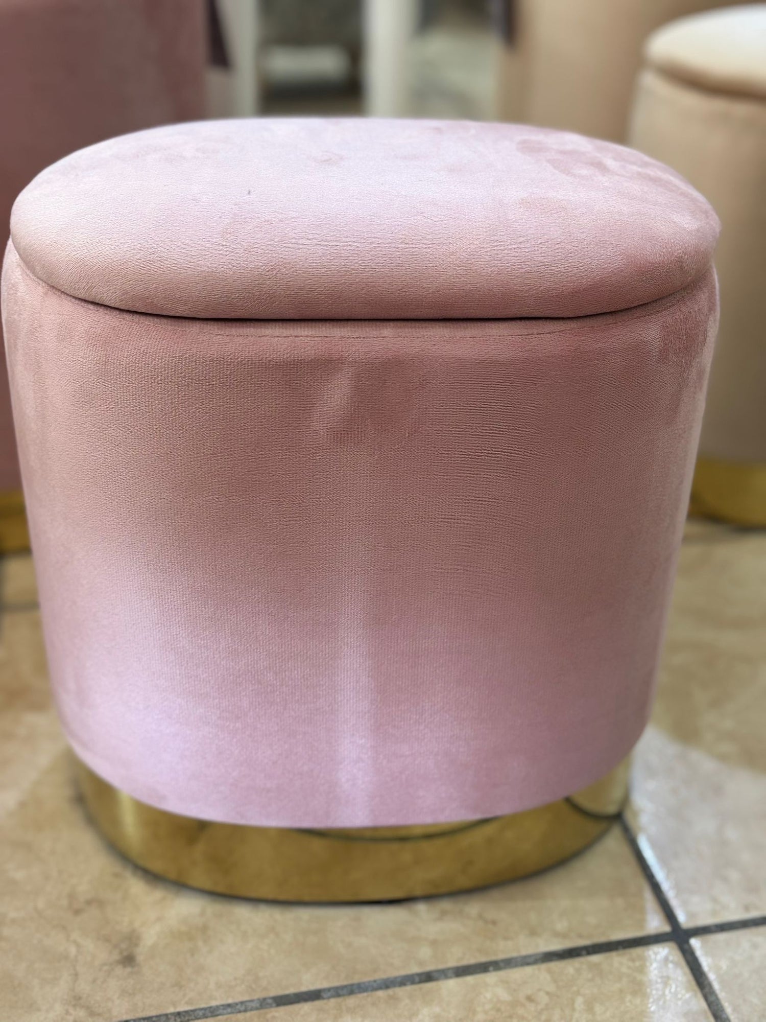 Set pouf ovali grande e piccolo ROSA CHIARO