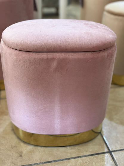 Set pouf ovali grande e piccolo ROSA CHIARO