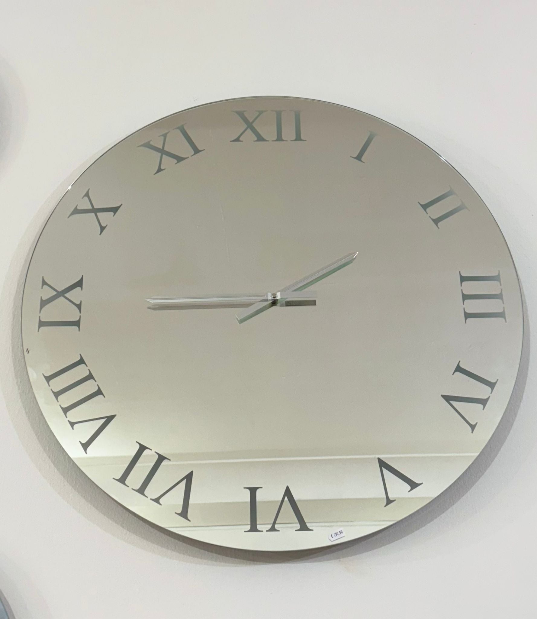 Orologio a specchio led da parete con telecomando ARGENTO 80cm