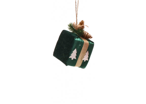 Decorazione in polistirolo da appendere modello pacco 8cm
