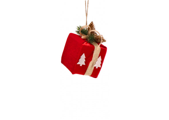 Decorazione in polistirolo da appendere modello pacco 8cm