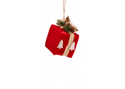 Decorazione in polistirolo da appendere modello pacco 8cm