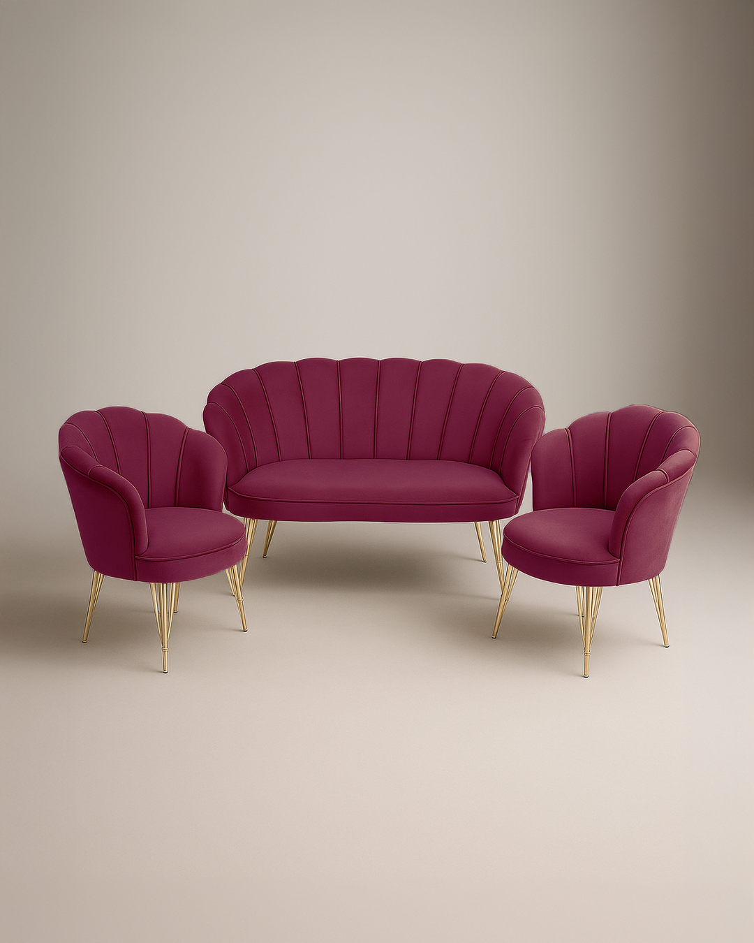 Set Petalo Velluto Bordeaux