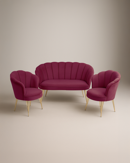 Set Petalo Velluto Bordeaux