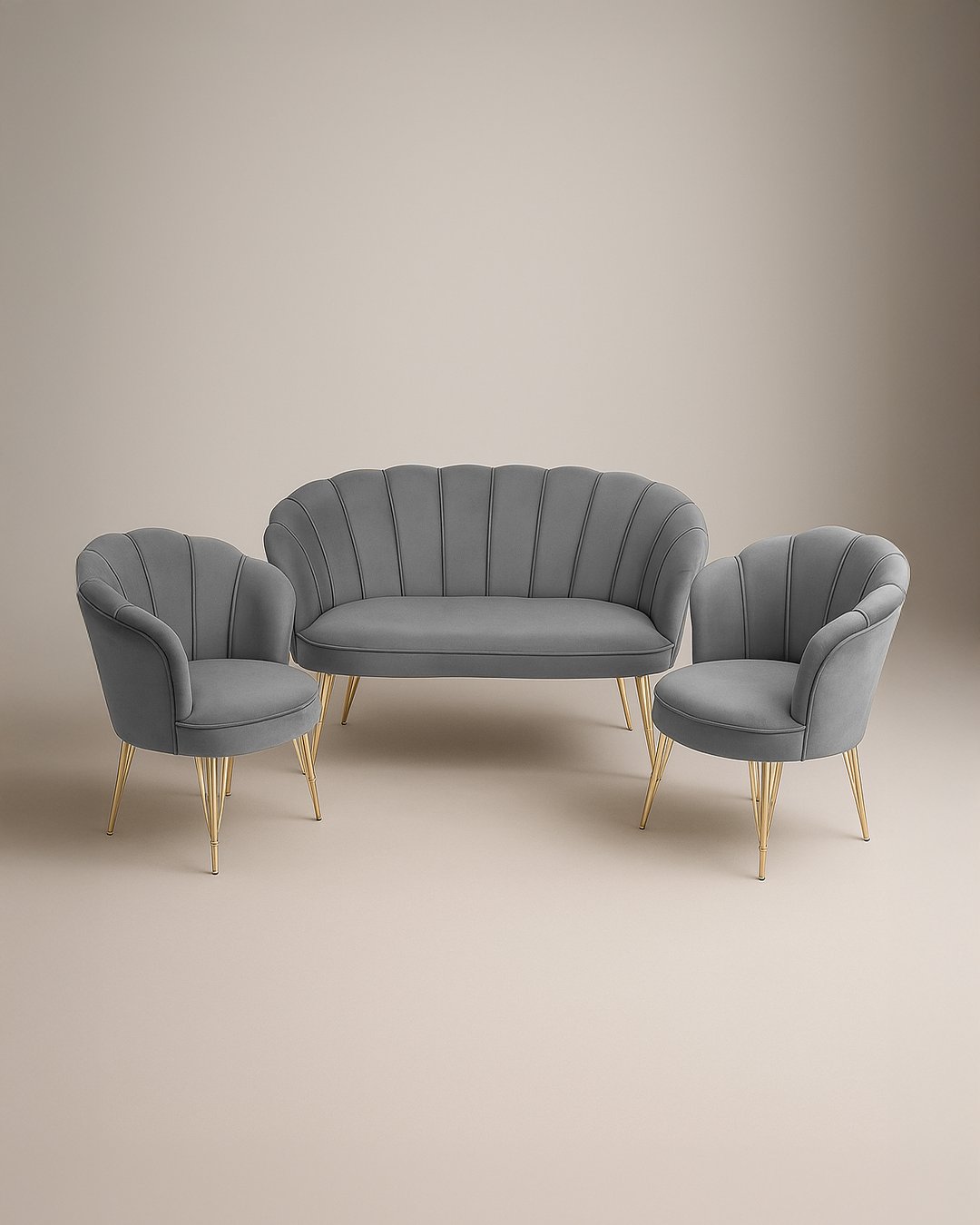 Set Petalo Velluto Grigio