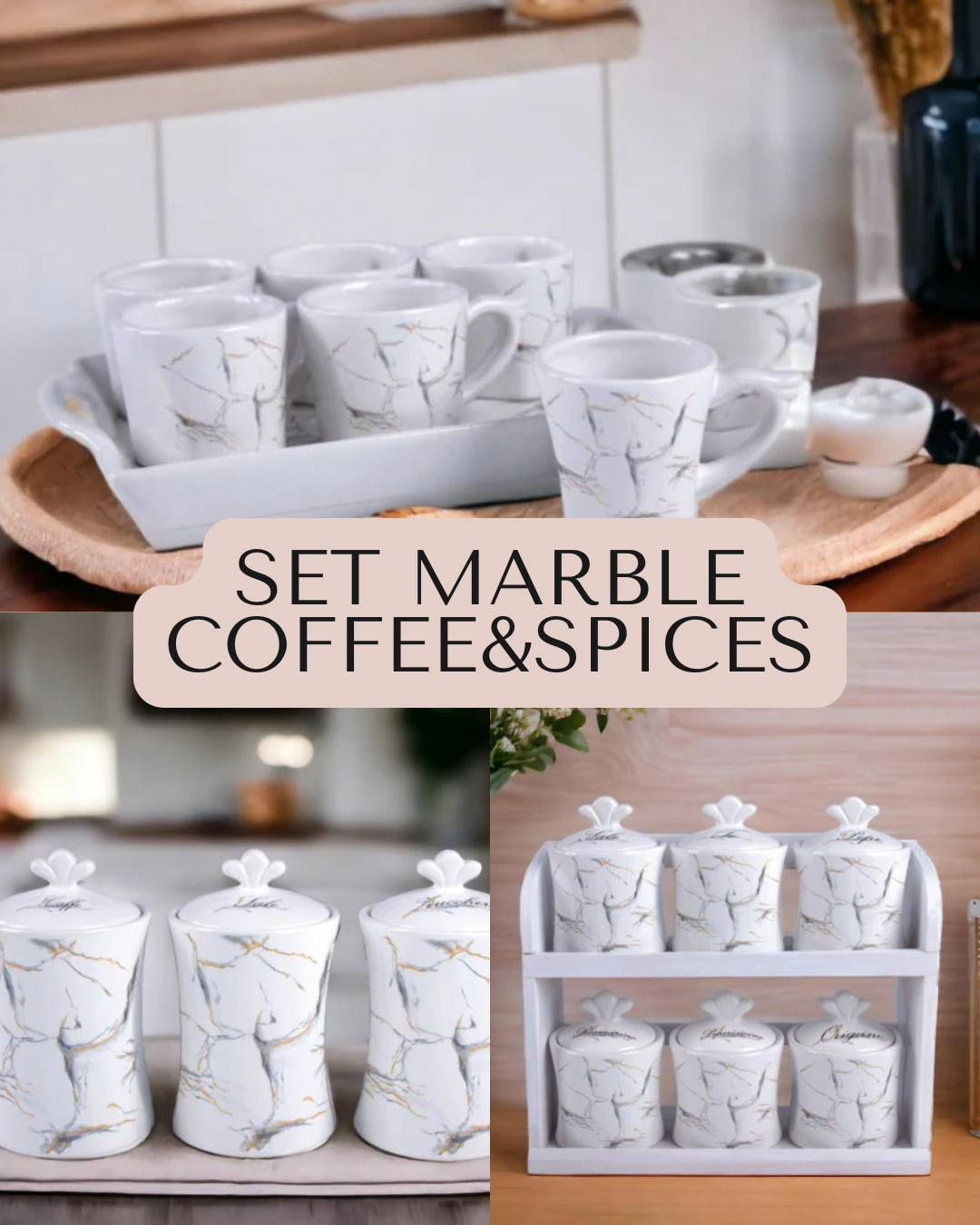 Set Marble Coffee&amp;Spices