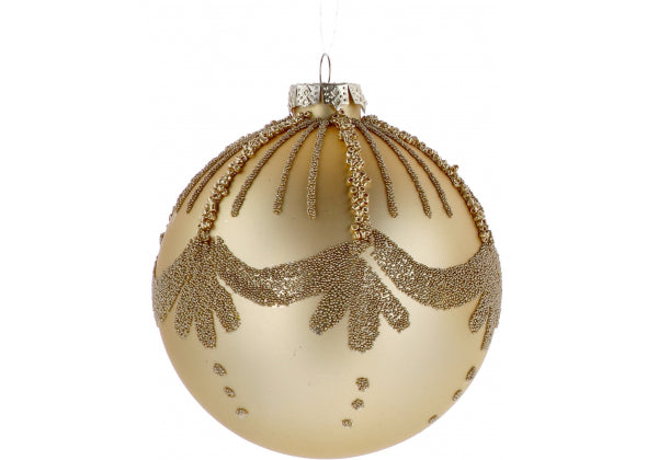 Set 6 sfere di natale oro in vetro da 12 cm