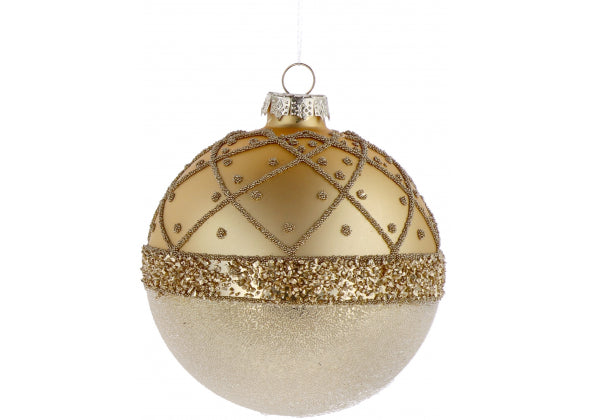 Set 6 sfere di natale oro in vetro da 12 cm
