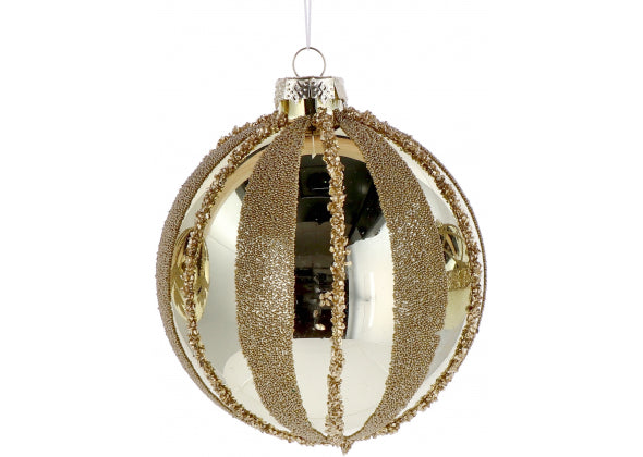 Set 6 sfere di natale oro in vetro da 12 cm