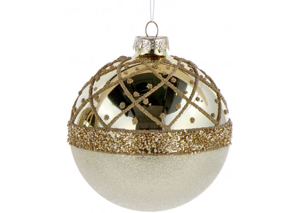Set 6 sfere di natale oro in vetro da 12 cm