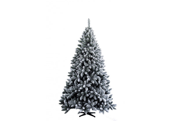 Albero di natale innevato in pvc pila  612 rametti da 180 cm