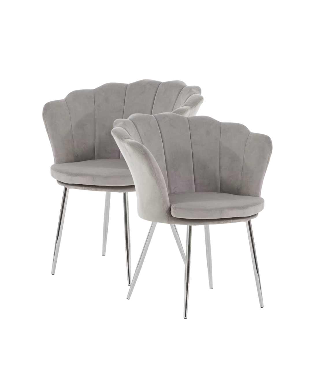 PREORDINE - Poltrone in velluto a conchiglia set 2 pezzi Grigio
